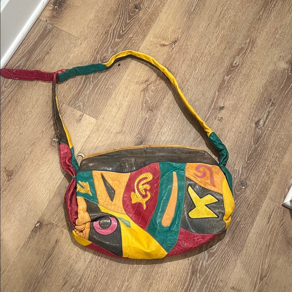 Colorful Patchwork Sharif vintage leather Shoulder Bag